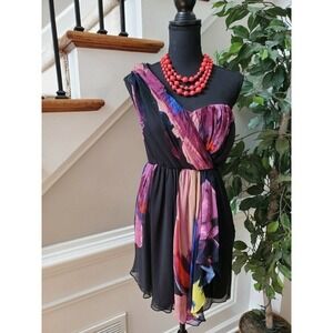 Tibi Multicolor 100% Silky One Shoulder Dress